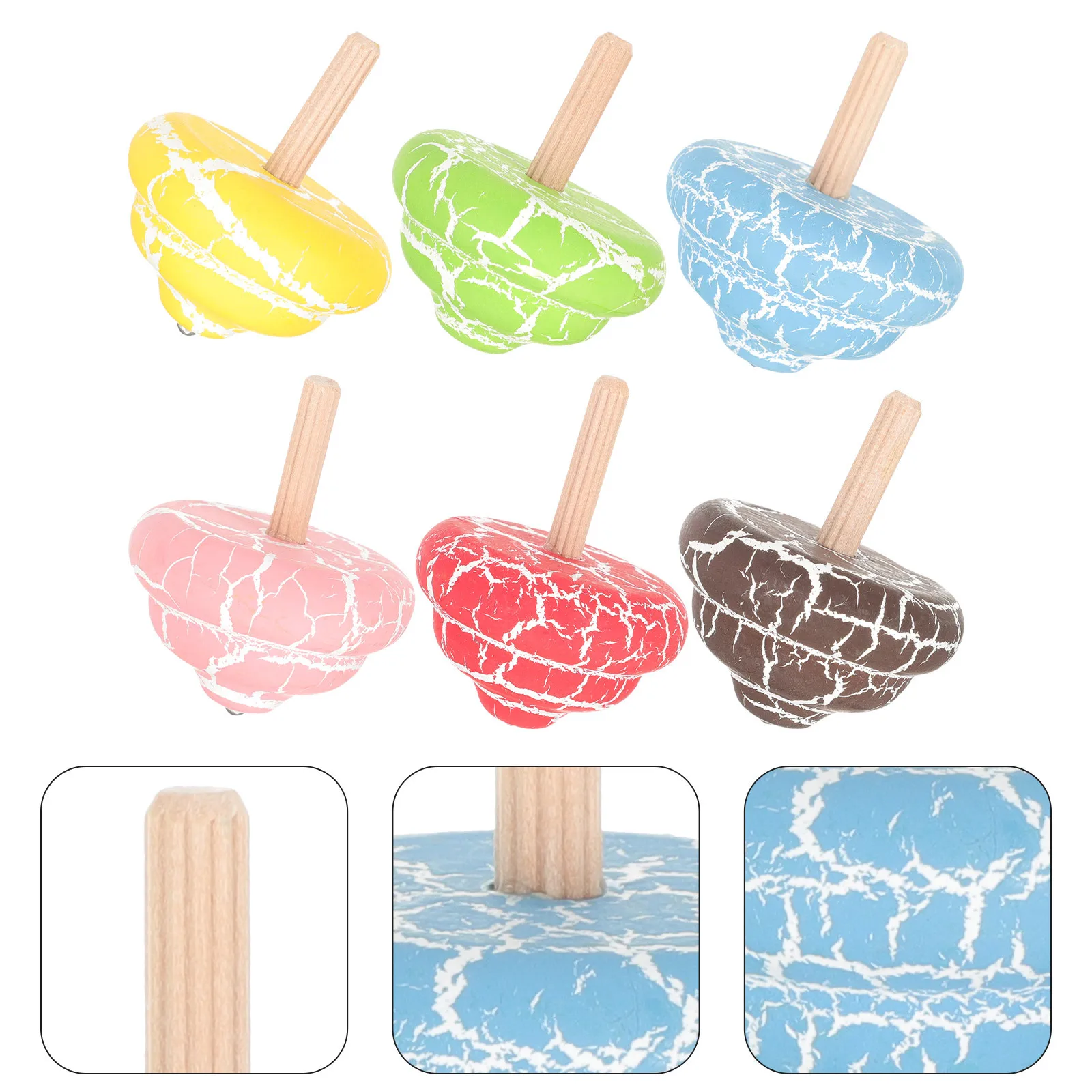 

6 шт., деревянный гироскоп, вращающийся детский праздничный сувенир, деревянные игрушки для детей, практические забавные игрушки-гироскопы, топы, игрушки