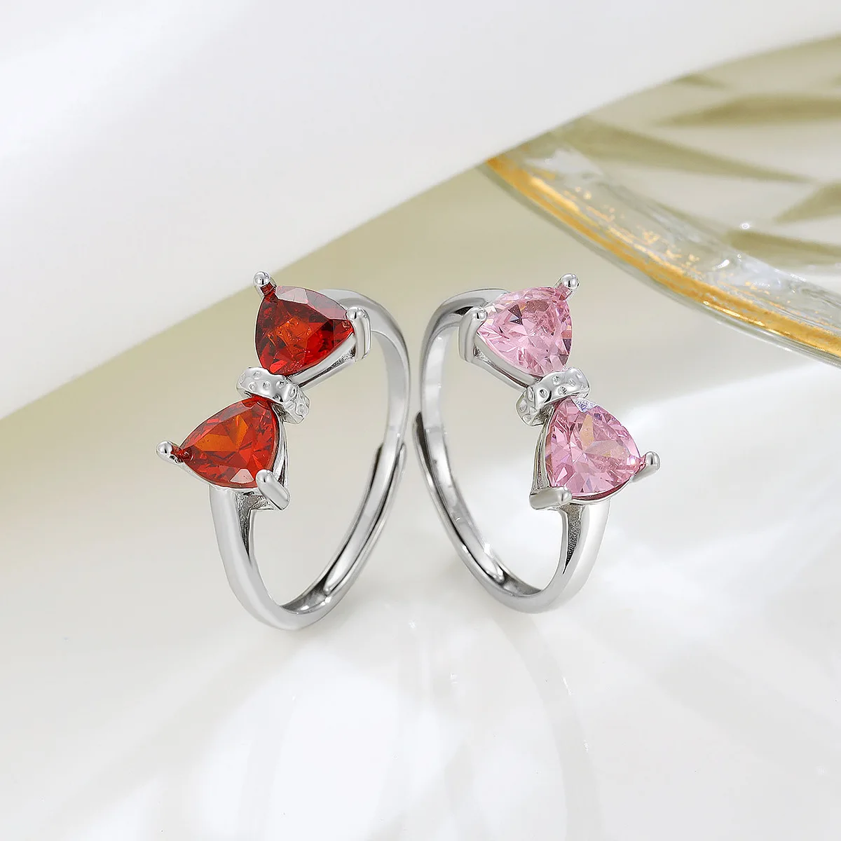 Unique Pink CZ Butterfly Knot Ring in 925 Sterling Silver, Exquisite Personality Jewelry for Women