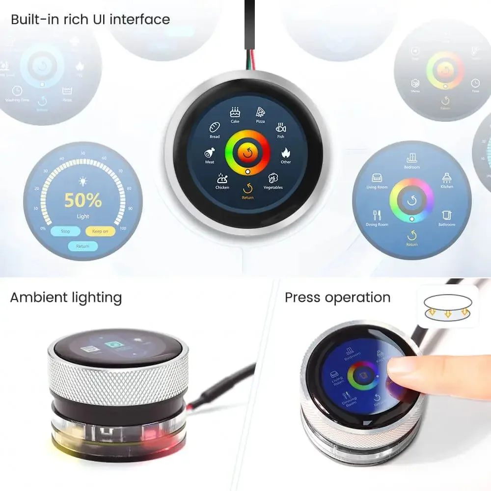 Super Oferta CrowPanel 1.28-calowy HMI ESP32 Obrotowy Wyświetlacz Elecrow 240*240 IPS LVGL Okrągły Ekran Dotykowy z Pokrętłem do Projektów IoT — zdjęcie produktu 4