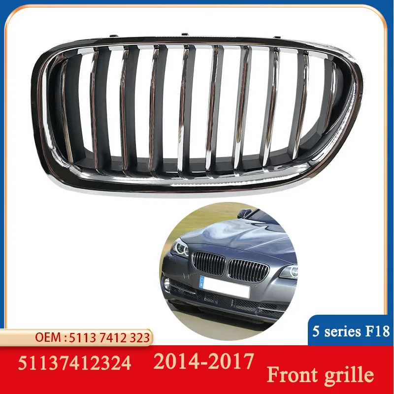 

2 For BMW 5 Series F18 2014-2017 Grille Car Front Hood Racing Grille Auto Accessories Line Intake Grille 51137412323 51137412324