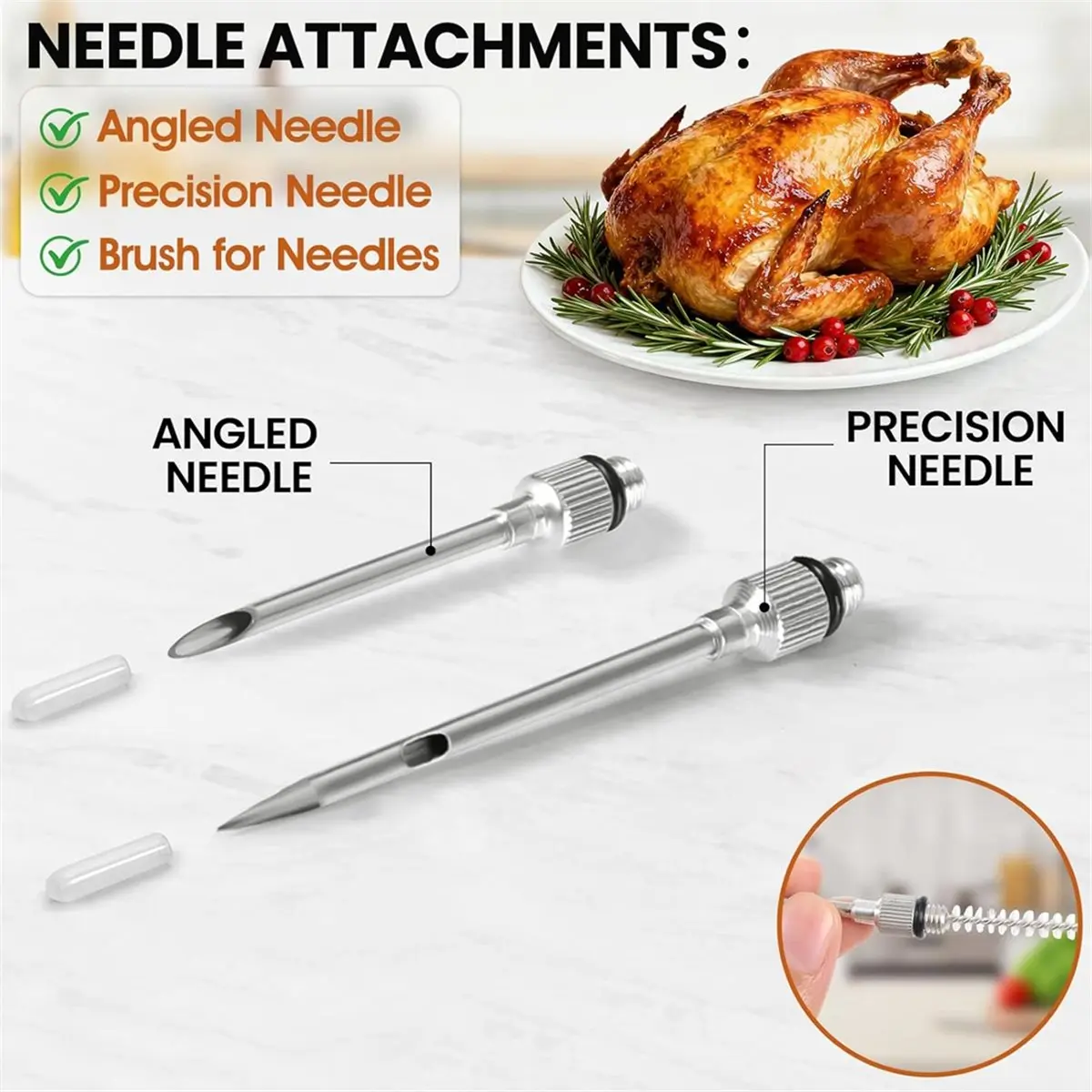 Stainless Steel Turkey Oil Extractor, Kitchen Use - Hot Liquid Injector - Meat and Food - Thanksgiving Essential Tool.