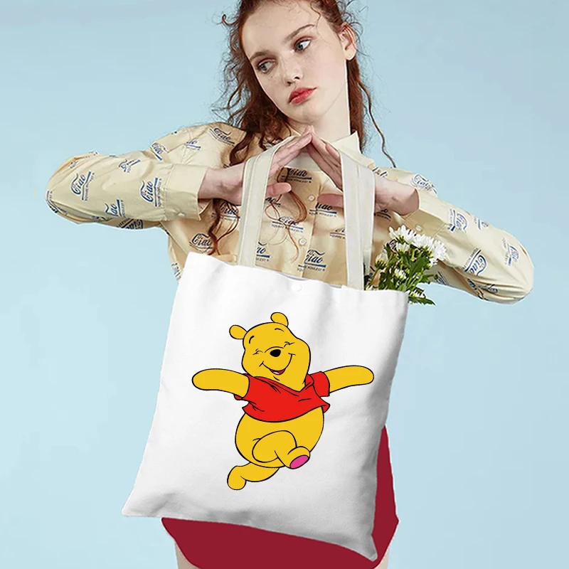 Disney Winnie The Pooh borse a tracolla Anime Student Canvas Bag Cartoon Girl borsa a tracolla portatile ad alta capacità regalo Eeyore Tote