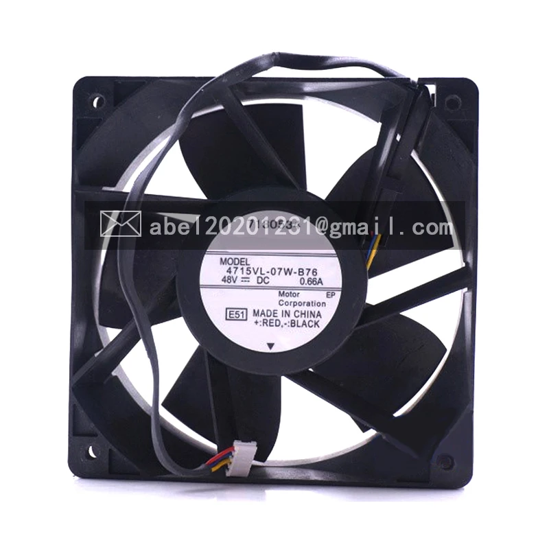 BRAND NEW ORIGINAL 4715VL-07W-B76 DC 48V COOLING FAN 120*120*38MM 12CM 12038