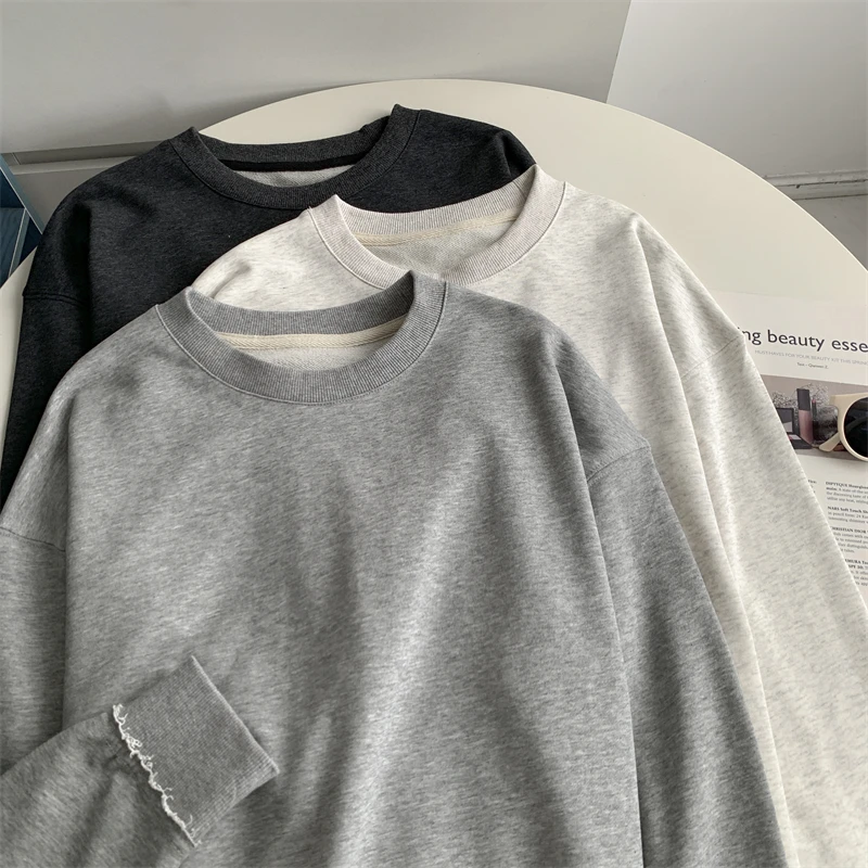 

Махровая толстовка без шапки, женские новые одинаковые комплекты, зимние плюшевые бархатные подкладки с круглым вырезом, модные модные шнуровки с флокированным рисунком