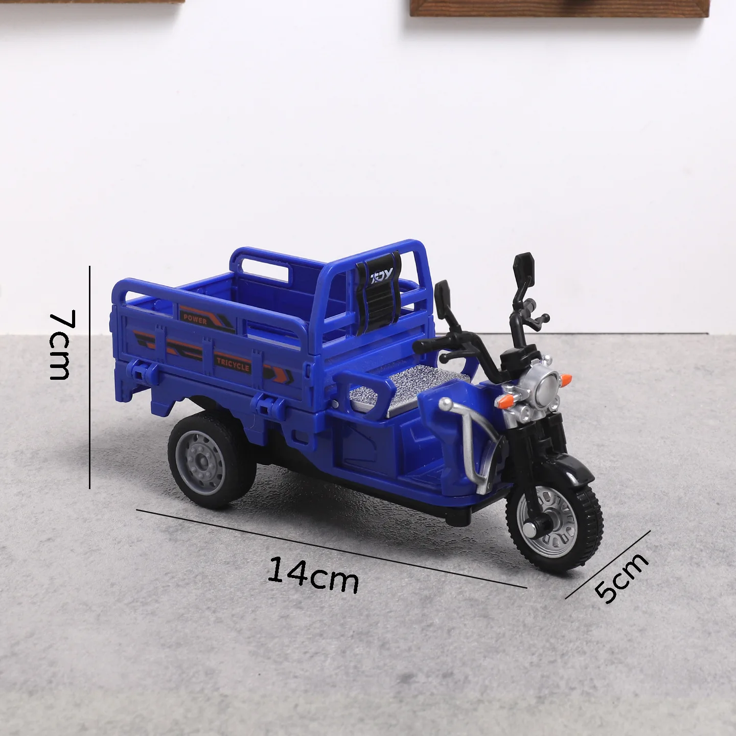 Mini Tricycle Cargo Truck Delivery Vehicle Truck Model Miniature Realistic Dollhouse Pretend Play Desktop Decoration Home Decor