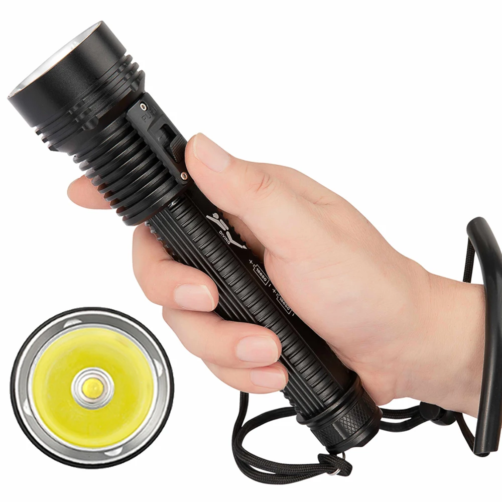 

Super Bright Diving Flashlight 3000LM High Power LED Torch 18650 Rechargeable Strong Light Lamp Outdoor Hiking.camping