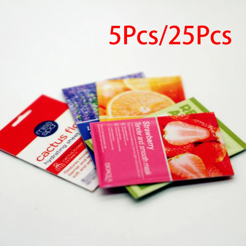 5Pcs/25Pcs Cute Mini Items Facial Mask Set Skin Care Combination Miniatures Simulation Bathroom Supplies Toys For Girls