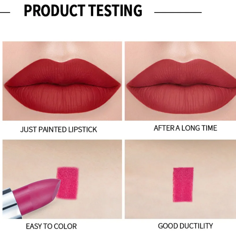 HANDAIYAN 12 Colors Matte Lipstick Long Lasting Velvet Lip Tint Waterproof 24 Hours Red Lip Gloss Cosmetics Make Up