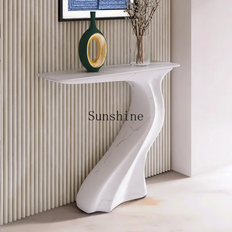 Light luxury minimalist entrance cabinet design high-end Italian corridor wall table