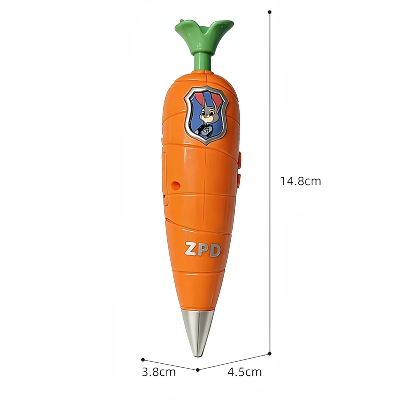 Zootopia 2 Carrot Recorderpen |   Judy & Nick Style voor kinderen |   60's Mini Recorder |   2-in-1 gelpen voor kantoorbenodigdheden