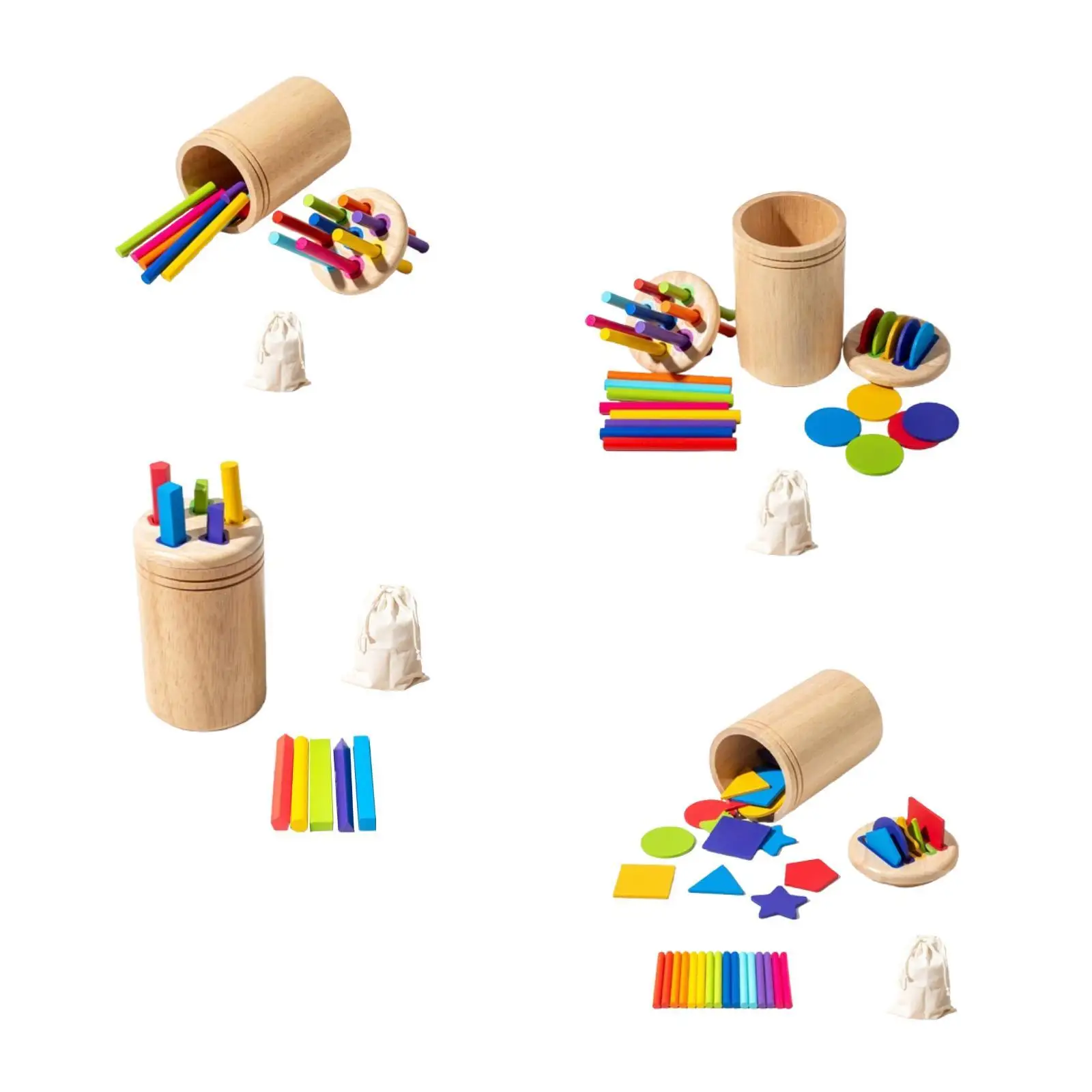 Color Sorting Sticks Color Matching Fine Motor Toys Cylinder Socket Game for Boys Girls Children Toddlers 2 3 Year Old Gift