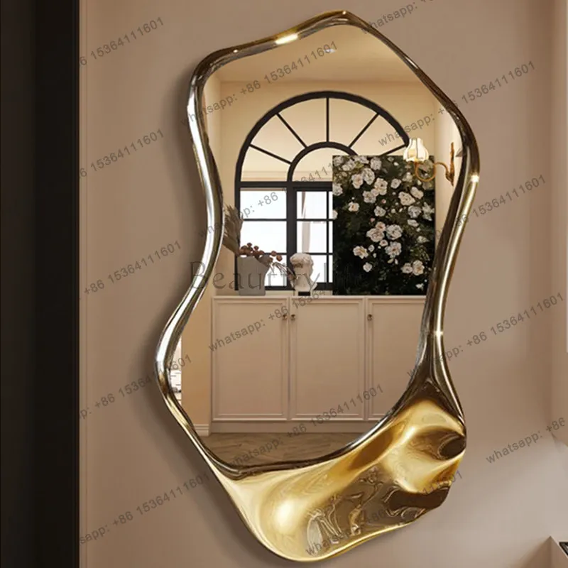 

High-end dressing mirror American classical special-shaped wall hanging creative light luxury full-body fitting mirror