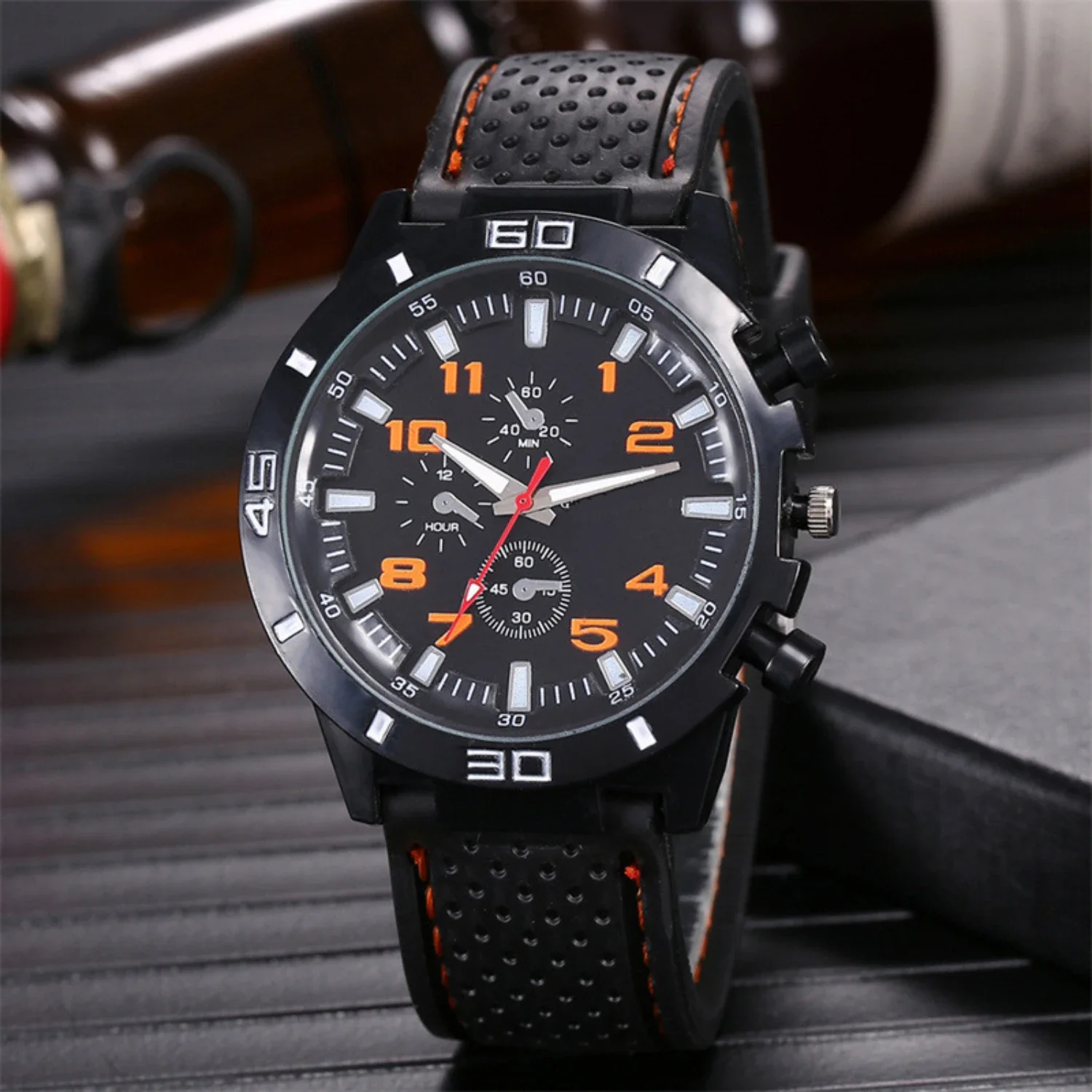 Man Watch Quartz Wristatch Casual Mens Watch Sports Watches Silicone Strap Wrist Watches Male Masculino High Quality Big Dial