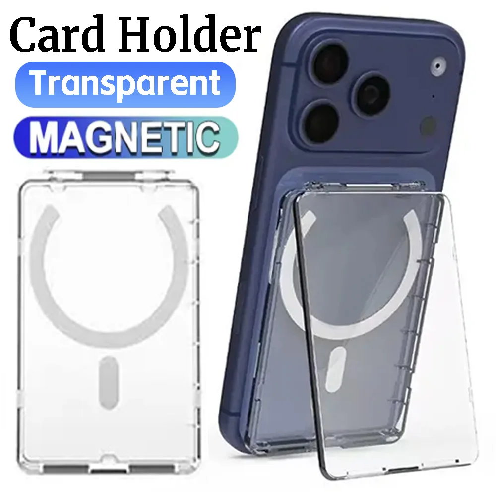 

1Pcs Magnetic Card Holder for IPhone Samsung Transparent Cases for Magsafe Clear Magnet Cover Phone Bracket & Cards Sleeve