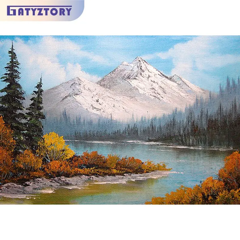 GATYZTORY 5D Diy Craft Diamond Painting Mountain Art Kits Diamond Mosaic Full Scenery Embroidery Farmhouse Decor