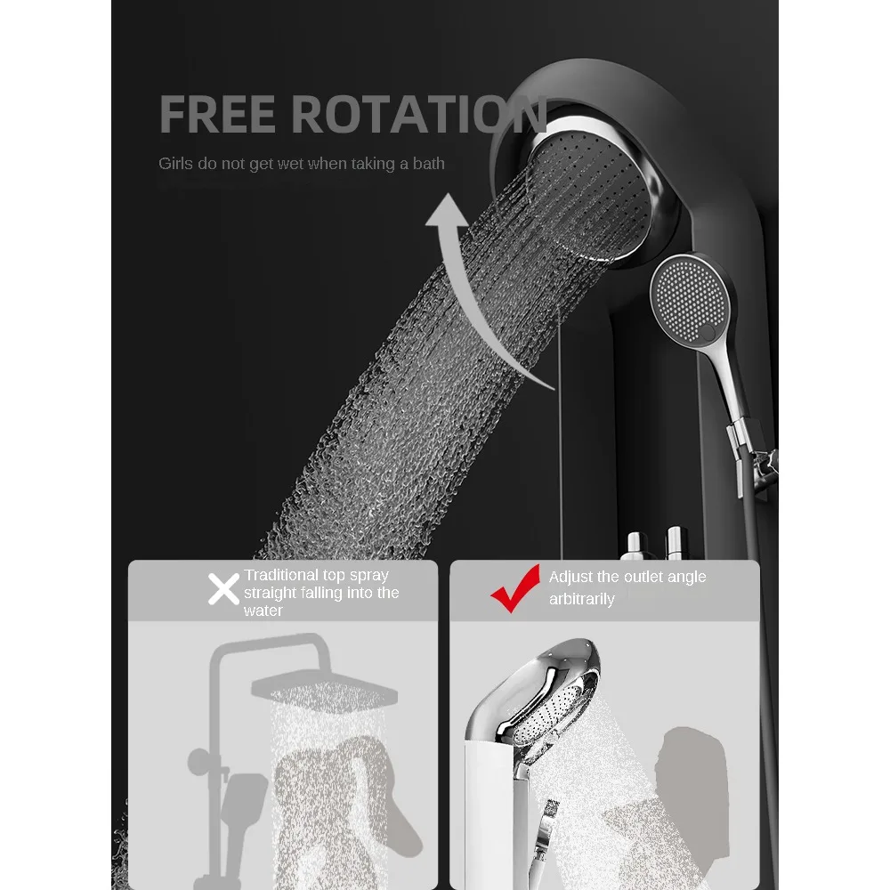 Black Shower Faucet Digital Display Constant Temperature Shower Set  White Internet Celebrity Storage Bathroom Shower System