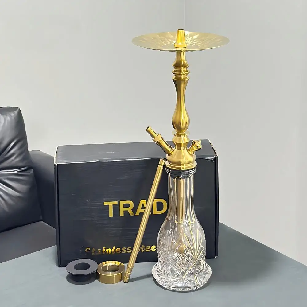 New Arabian hookah gift box gold Tra-di hookah set stainless steel hookah
