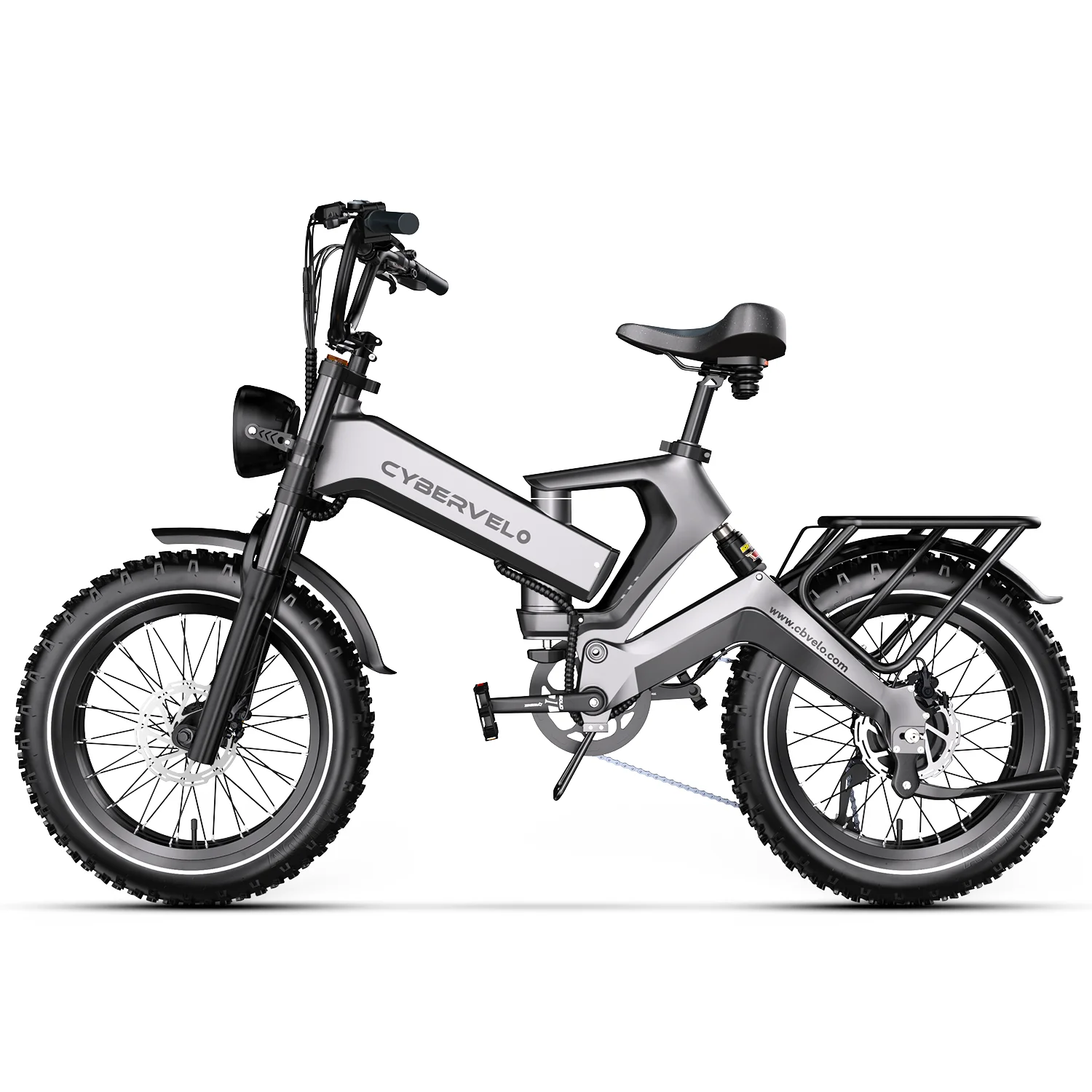 Cybervelo EK6 Folding Ebike 2000W Peak 20-Inch Fat Tire Off-Road Electric Bicycle 20Ah Dual Battery 35MPH Speed 100 Miles Range image 5