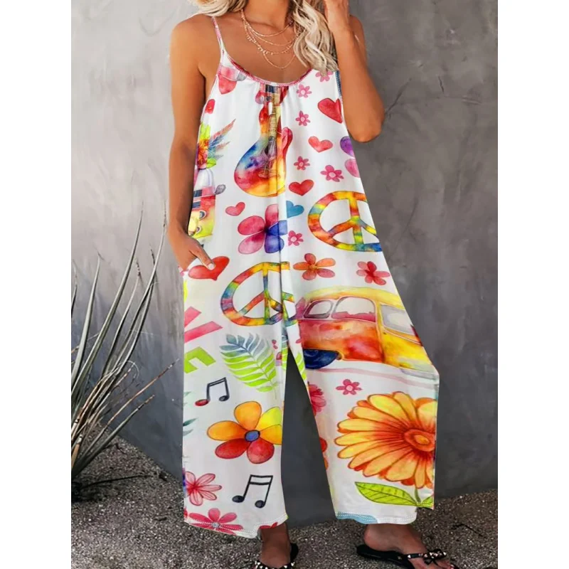 Pantaloni casual da donna taglie forti stile europeo e americano Pantaloni da donna alla moda a gamba larga stampati