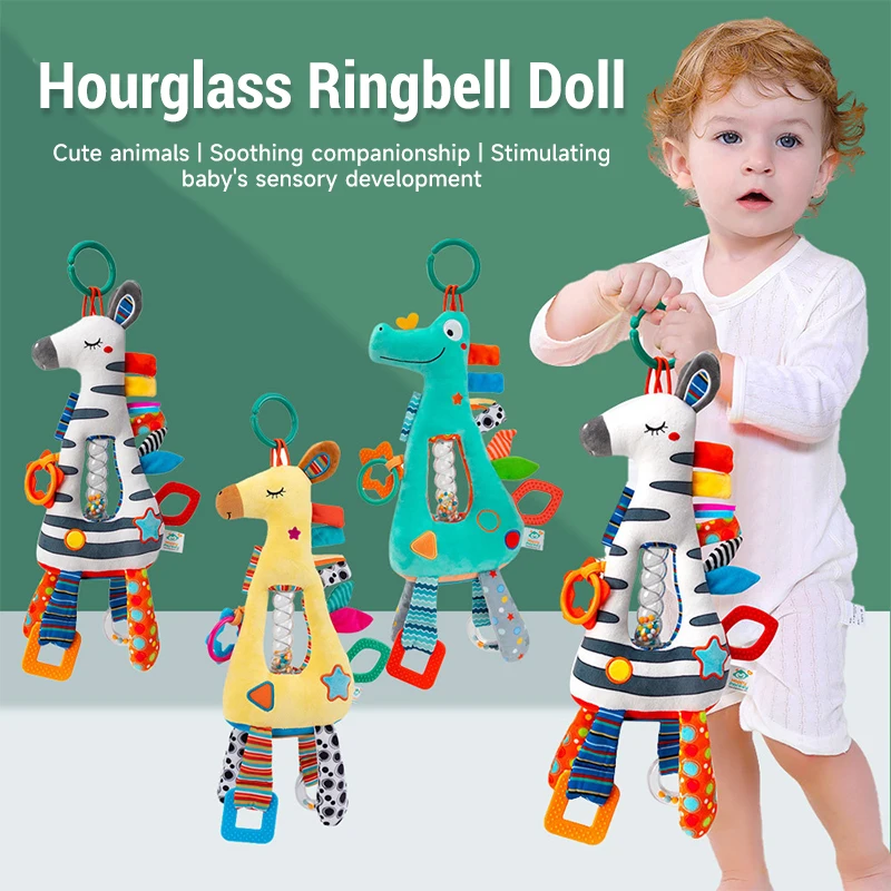 Nieuwe Baby Handheld Mobiles Cartoon Dierenbel Speelgoed Baby Grip Training Wieg Bel Kinderwagen Zintuiglijke Giraffe Interactie Speelgoed Cadeau