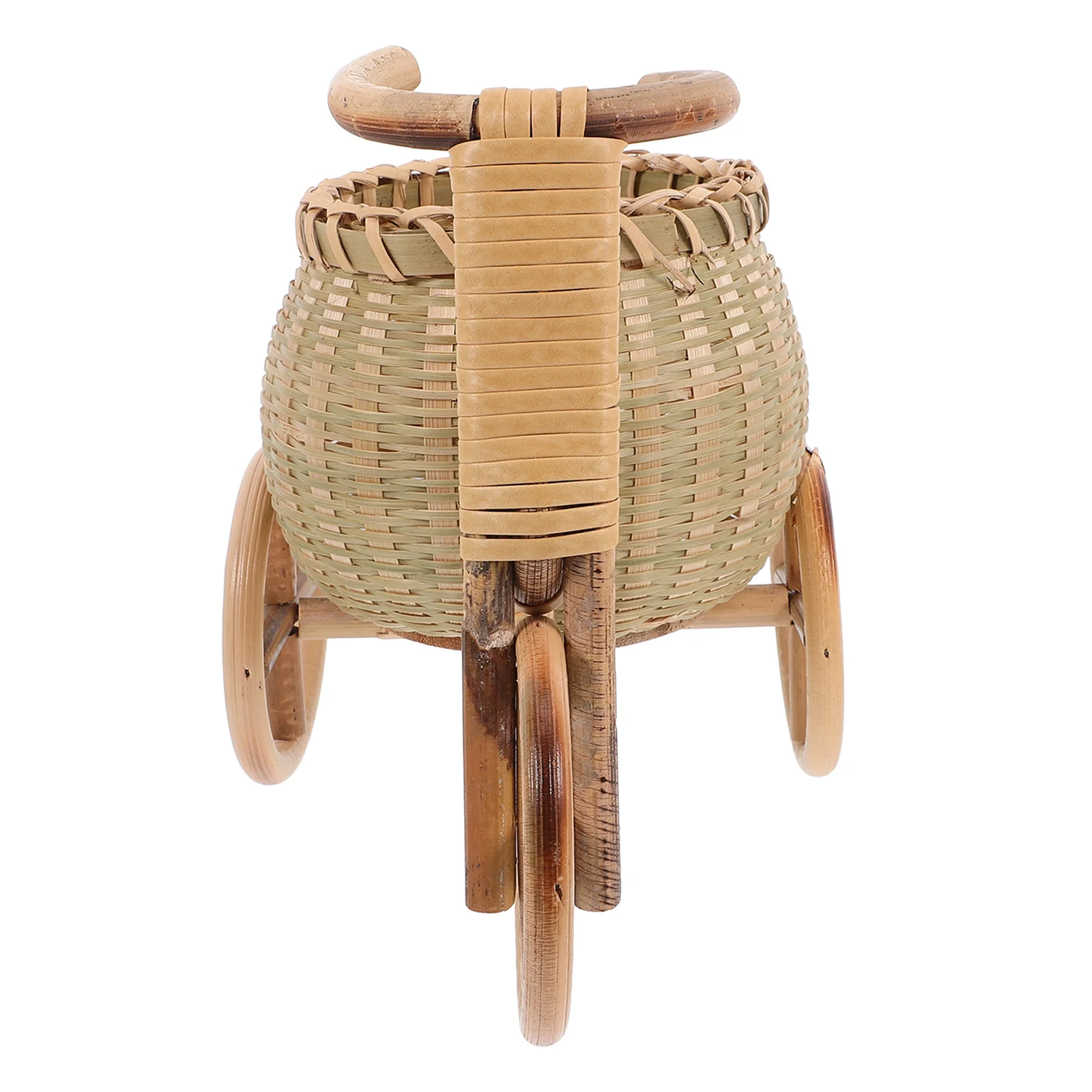 

Decorative Tricycle Woven Basket for Fruit Snacks Candy Storage Household Kitchen Countertop Flower Display Basket