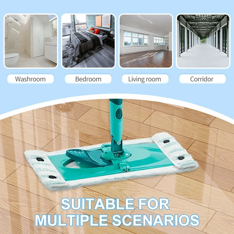6 peças de substituição de pano de esfregão plano molhado e seco acessórios de esfregão de microfibra para esfregão de chão Leifheit