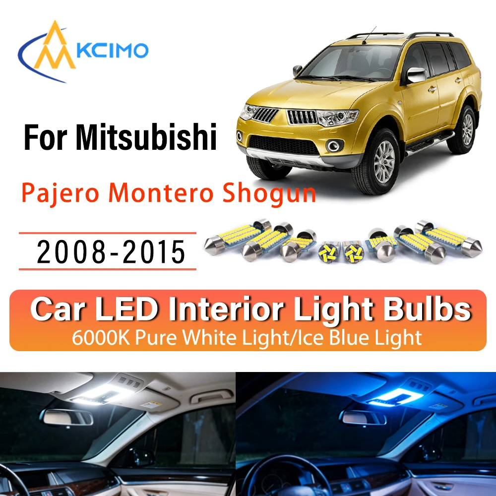 Ambient Premium LED Interior Lights For Mitsubishi Pajero Montero Shogun Sport 2 MK2 2008-2015, Blue Light, White Light Kit