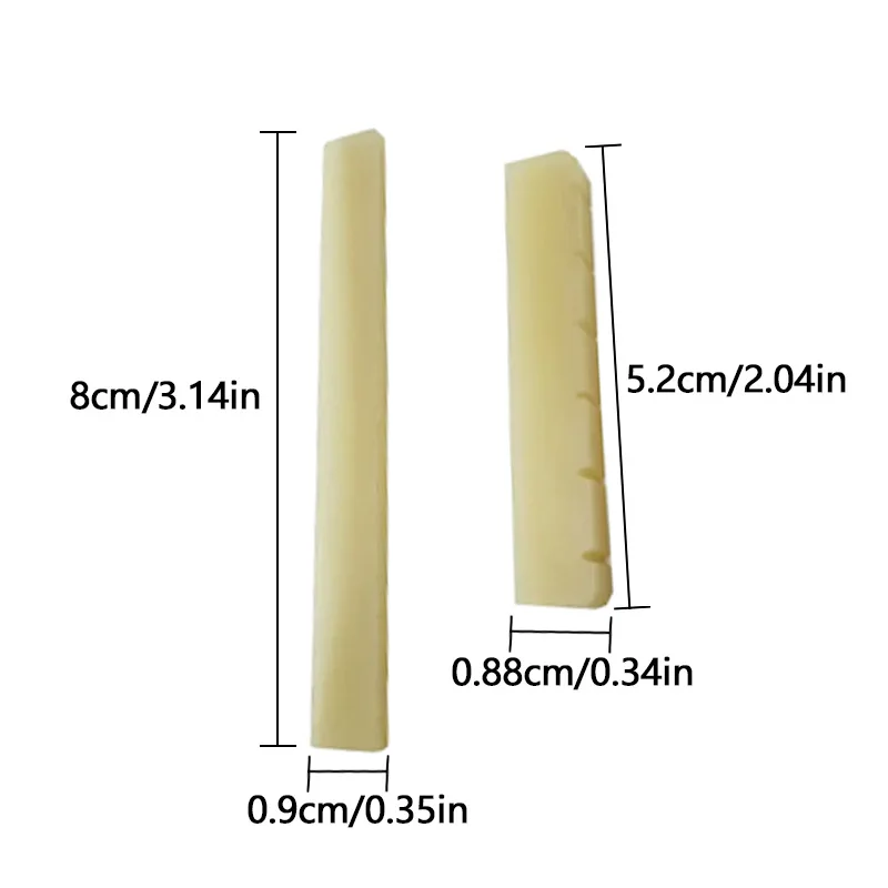 Classical Folk Guitar Bone Guitar Nut & Saddle – High Density Cow Bone Acoustic Guitar Top Nut & Bottom Bridge Saddle
