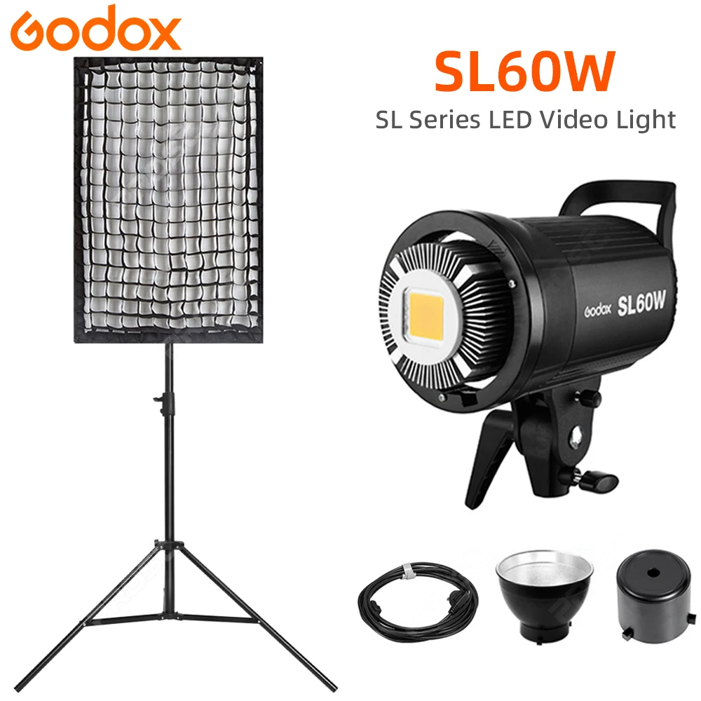 Godox SL-60W SL60W 60WS 5600K CRI 95 versione bianca pannello LCD LED luce Video uscita continua Bowens Mount Studio Light