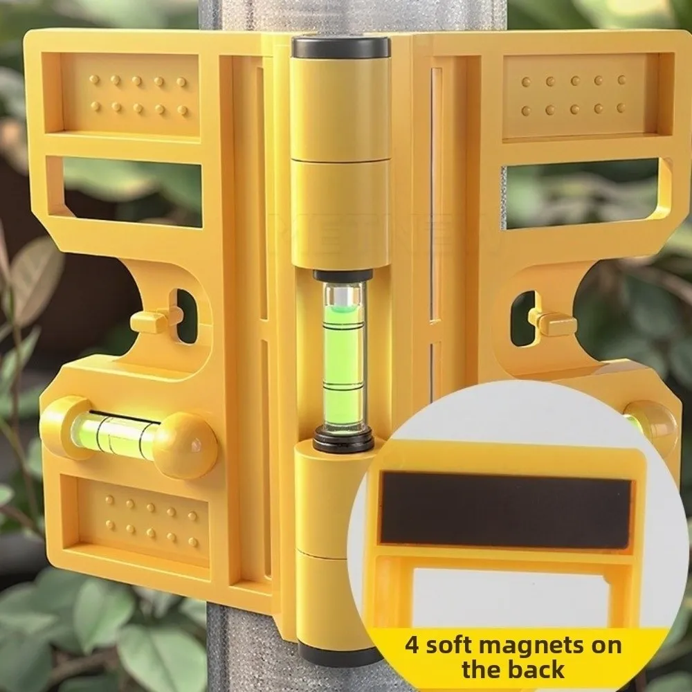 Folding Spirit Level Meter Multi-functional Professional Post Leveler Tool 270 Degree Adjustable Magnetic Adjustable Angle Gauge