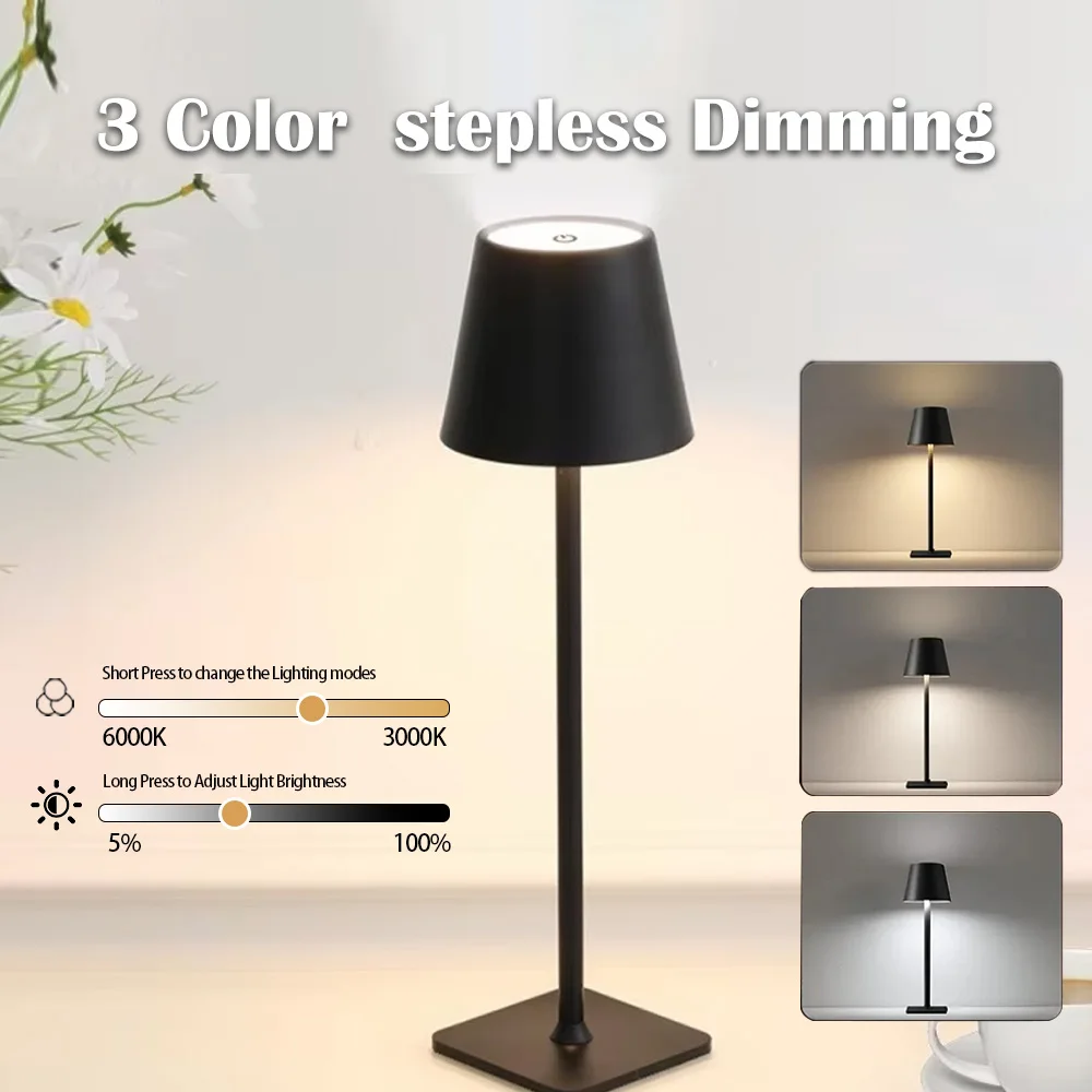 

LED Desk Lamp Touch Switch 3 Colors Dimming Night Light Bedside Creative Ambient Light Bar Outdoor Decoration Room Outdoor Decor
