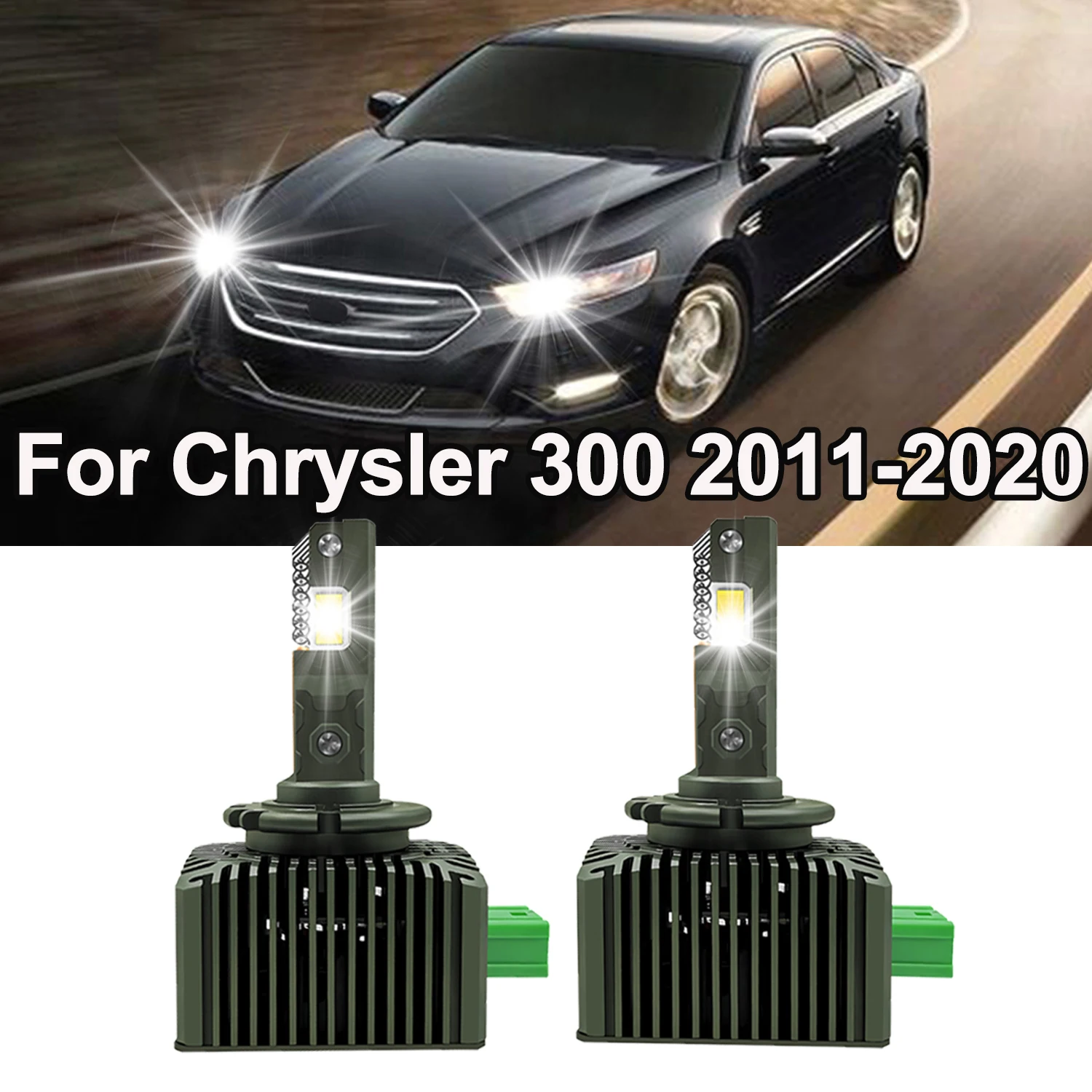 

For Chrysler 300 2011-2020 D3S D3R LED Headlights HID Bulbs Xenon White High-Intensity LED Headlamp Kit 4 Copper Tubes