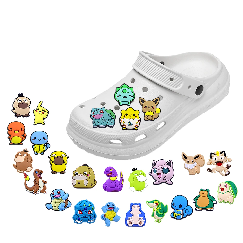 5-200PCS MINISO Pokemon รองเท้า Charms DIY PVC รองเท้ากระเป๋าอุปกรณ์เสริมสําหรับ Pok é mon ผู้ที่ชื่นชอบจี้ตกแต่งเด็กของขวัญ