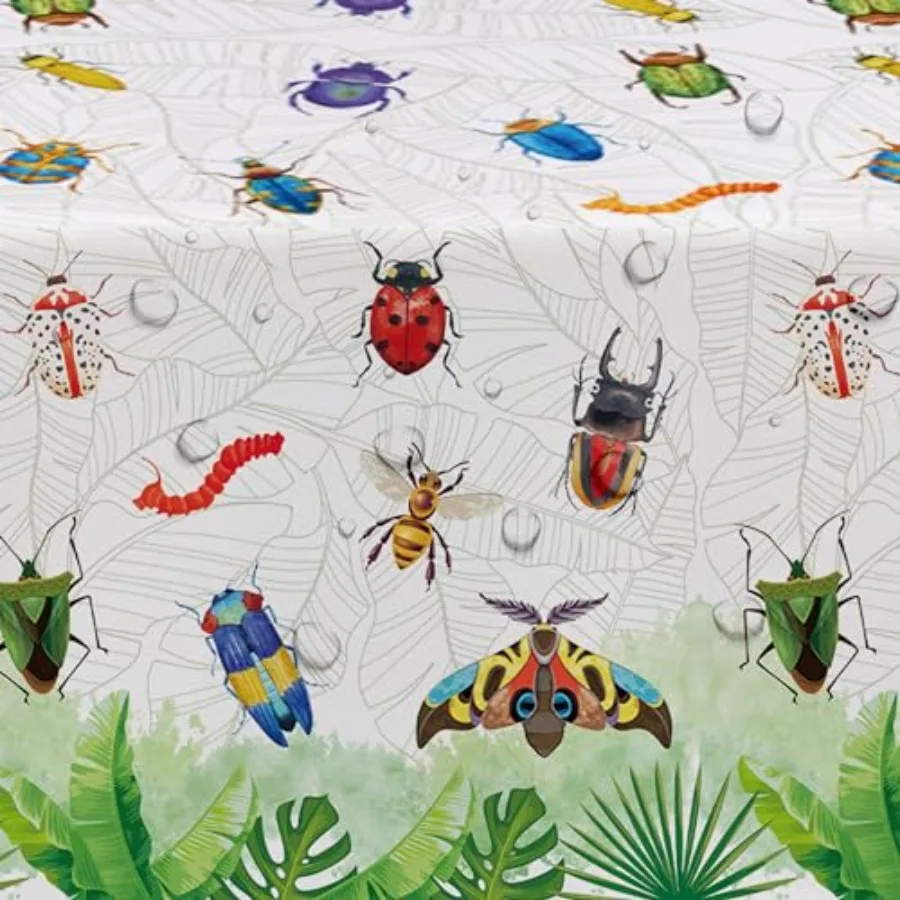 Nappe de fête d'anniversaire jetable, décorations, fournitures de fête, couverture de Table, printemps et été, thème d'insecte naturel, anniversaire