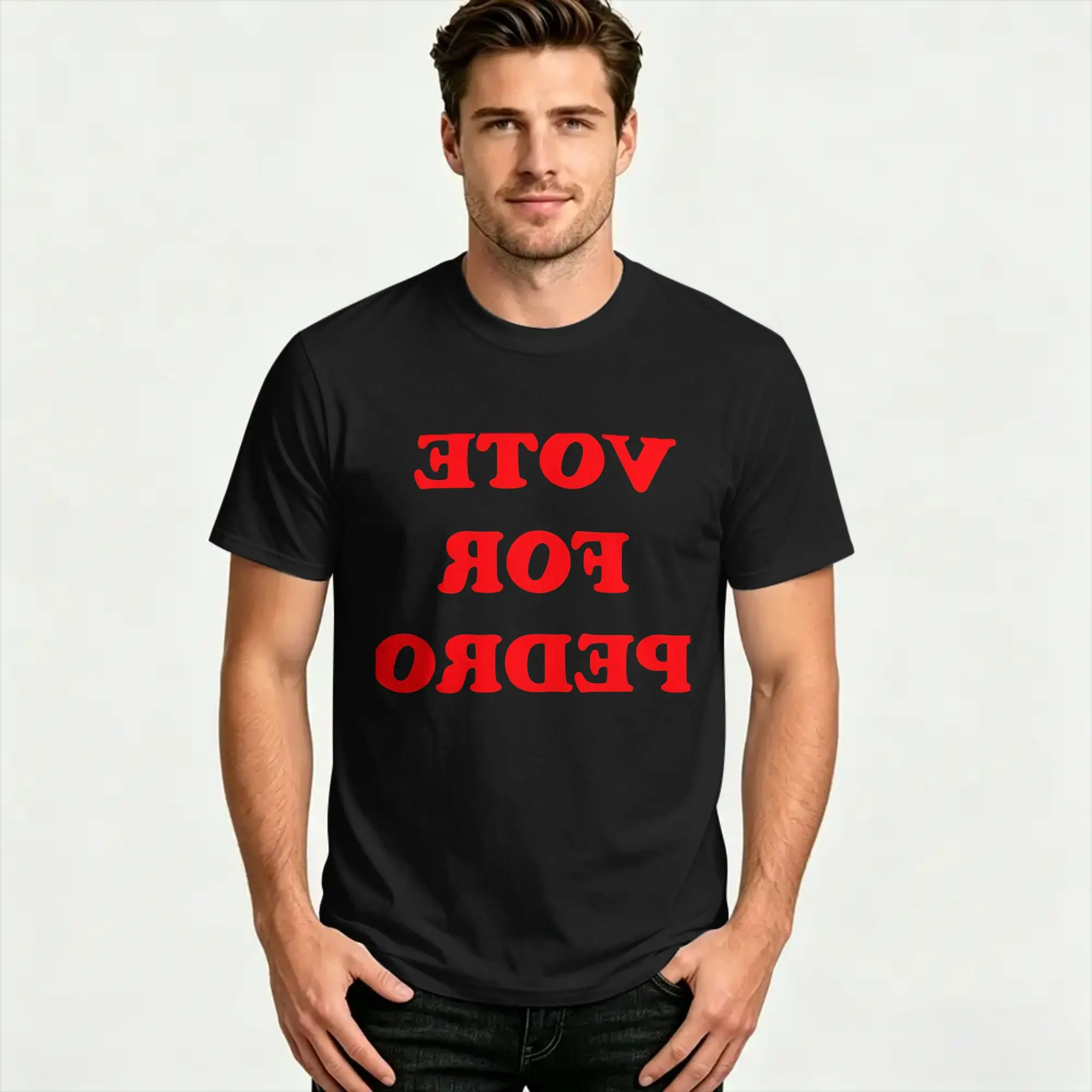 Vote For Pedro Napoleon Dynamite T Shirt Men Women Cotton Funny T-Shirt Round Collar  Tees Short Sleeve Clothing Gift Idea
