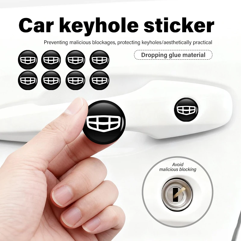 Car Door Keyhole Protection Stickers Key Hole Lock Decor Decals Accessories For Geely Coolray Emgrand X6 X7 EC7 Atlas Boyue GC6