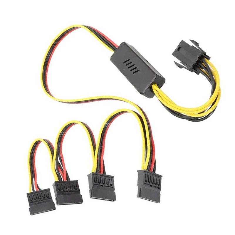 Graphics Card 6PIN To SATA Hard Drive Power Supply Cable 12V To SATA Hard Drive Cable Step-Down Voltage Stabilization