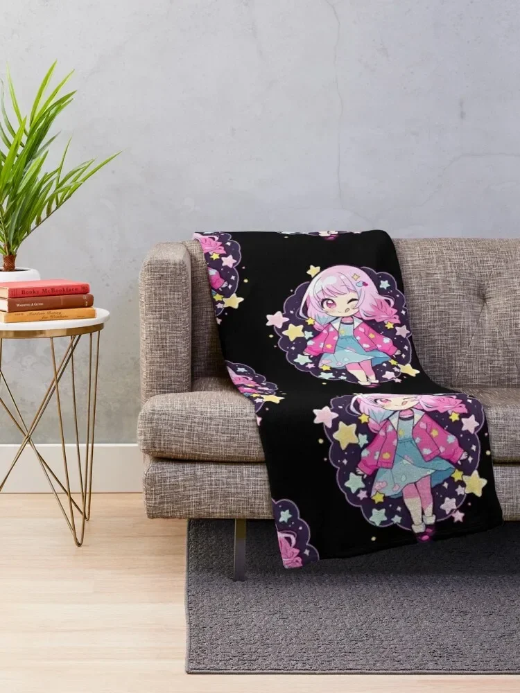 بطانيات حرارية منقوشة ناعمة قطيفة ، مشروع قميص سيكاي ، إمو أوتوري ، نجوم لطيفة ، بطانية رمي تشيبي كاواي ، حرارية للسفر