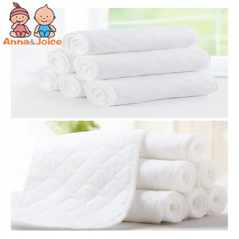 5PC Baby Diapers Washable Reusable Cloth Diaper Inserts 3Layers Insert Babies Care 100% Cotton Eco-friendly Diaper