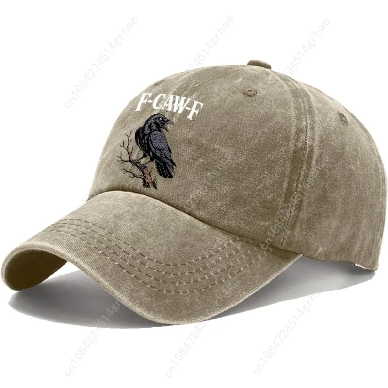 F Caw F Hat Vintage Gothic Black Bird Fcawf Cap F-Caw-F Crow Hat للجنسين #2