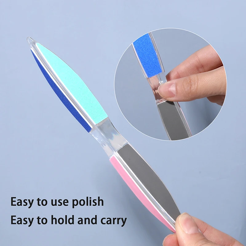 

Nail Art File Metal Cuticle Pusher Remover Double Sided Scrub Buffer Grinding Manicure Pedicure Tool