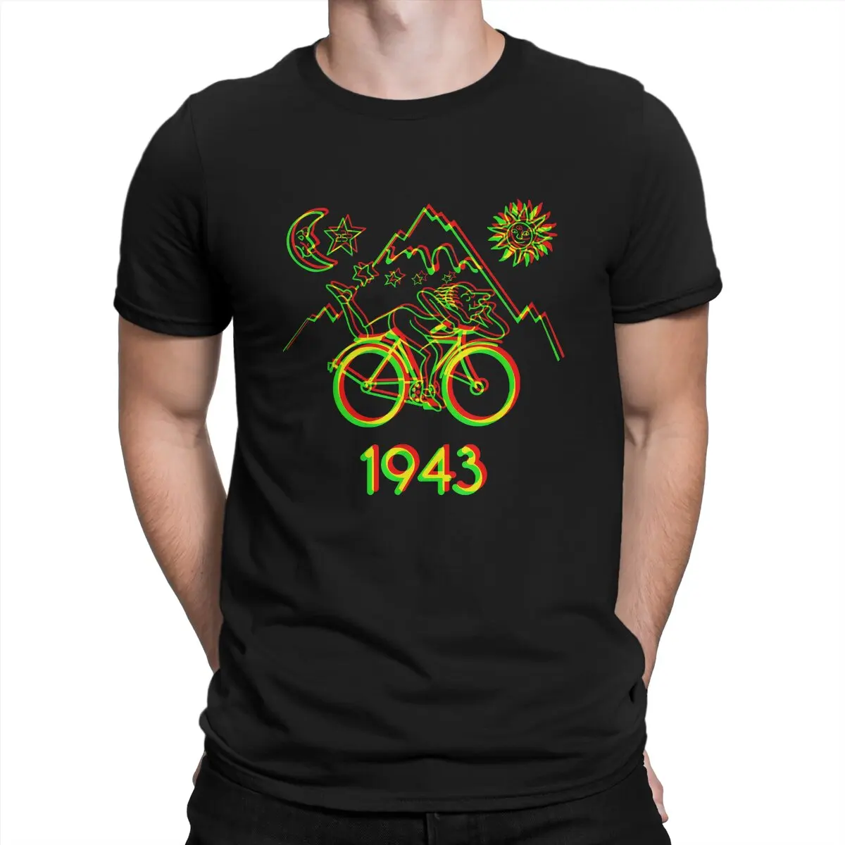 Men's T-Shirt Trip Cool Pure Cotton Tees Short Sleeve Albert Hofmann Bicycle Day LSD 1943 T Shirt Round Collar Clothing Printed