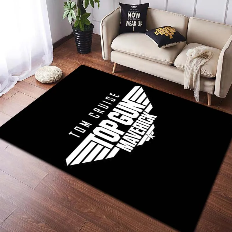 Classic Movie Top Gun Sign Tom Cruise Flannel Area Rug Non-Slip Floor Mat For Bedroom Living Room Indoor Home Decor carpet Gift