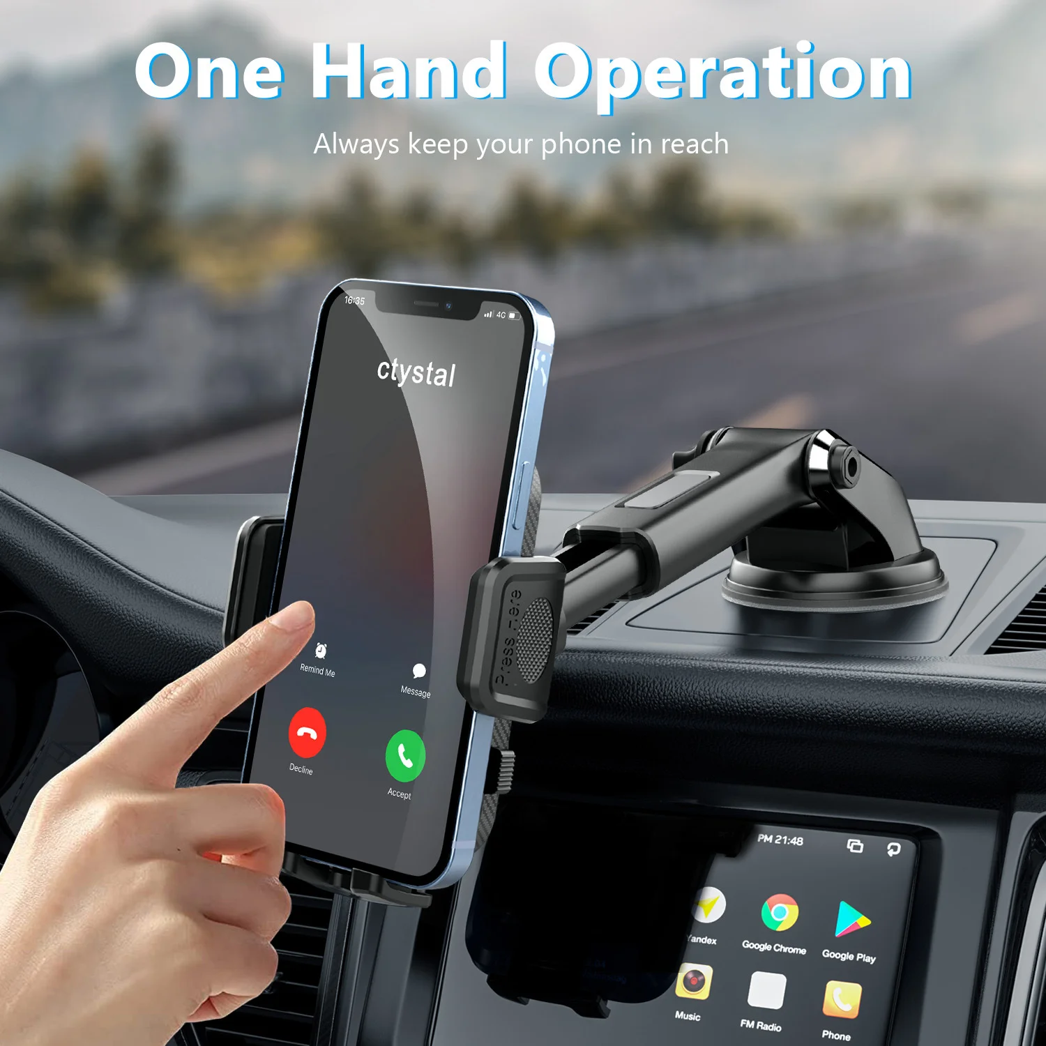 

Universal Scalable Sucker Car Phone Holder Mount Stand Smartphone Mobile Cell Support Car Bracket For iPhone 17 16 For Samsung