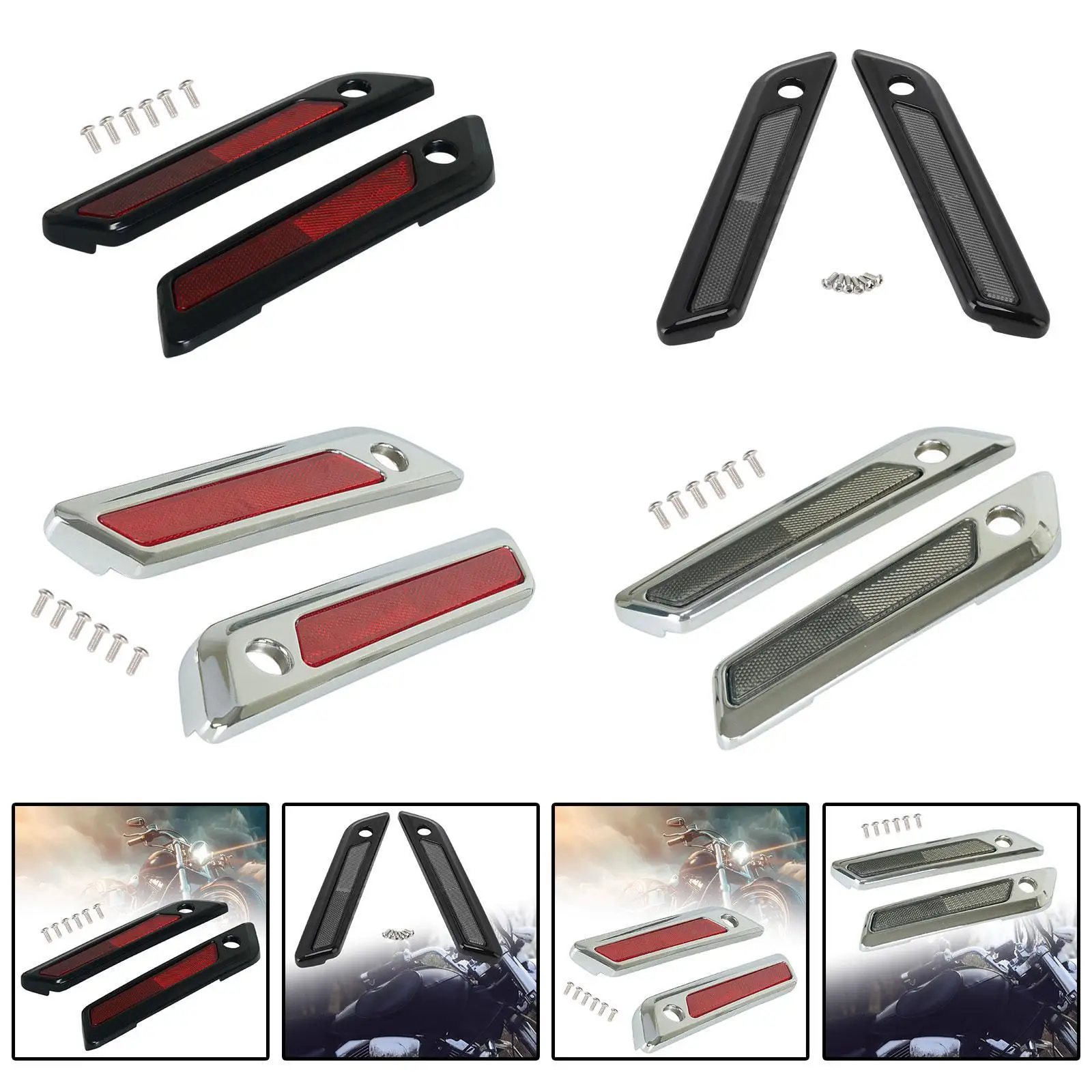 2Pcs Motorcycle Saddlebag Hinge Latch Covers Directly Replace Motorbike Accessories Easy Installation for Touring