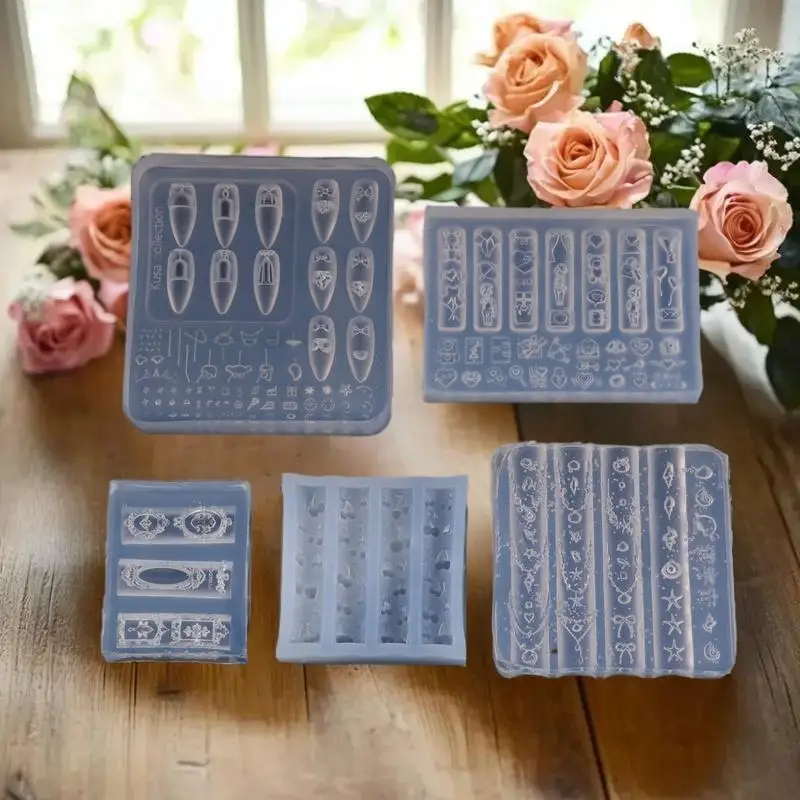 قم بإنشاء فنًا فريدًا للأظافر مع قالب سيليكون DIY، دب صغير مصمم لأظافر الأكريليك ثلاثية الأبعاد وإكسسوارات قلادة الصدفة