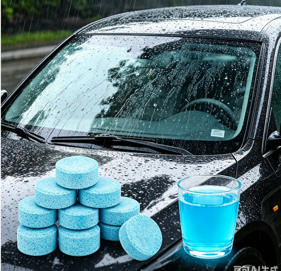 

5PCS Car Window Cleaning Wash Super Concentrated Wiper Tablet Effervescent Tablet Stain Remover Car Cleaning Detailing Tool