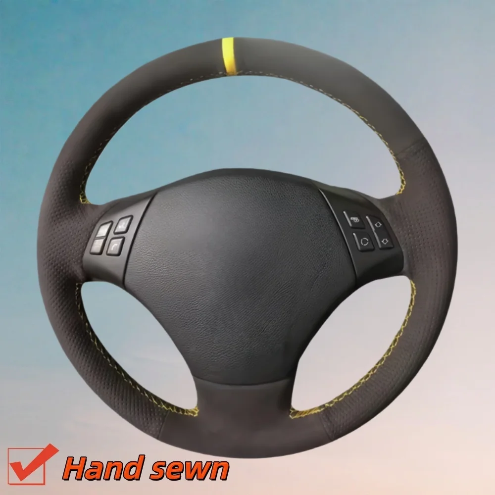 Customize Suede Leather Car Steering Wheel Cover E90 320 318i 320i 325i  330i X1 328xi 2007 Steering Wrap Cover For BMW 320d