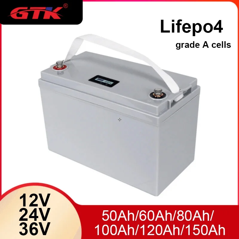 Lifepo4 12V 24V 36V 50Ah 60Ah 100Ah 120Ah 130Ah 150Ah Battery For Solar System RV Electric Car +10A Charger