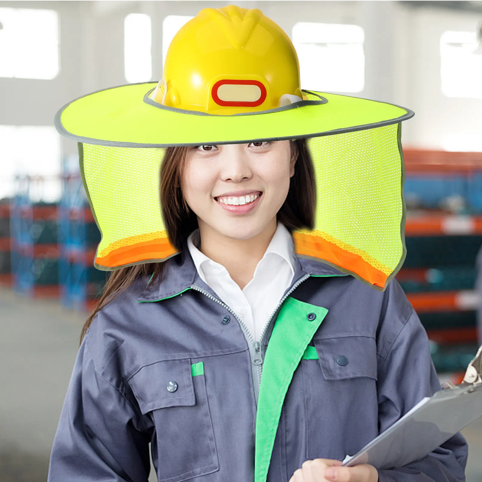 

Construction Hat Sun Visor Hard Hat Shade Full Brim with Reflective Band for Uv Sun Protection Neck Cooling Safety Visor